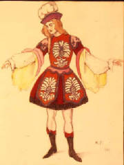 'Young Marquis' Costume design by Michel Fokine, for a solo by Vitale Fokine-1929